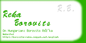 reka borovits business card